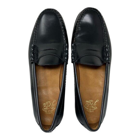 J Crew Camden Penny Loafers Mens 10.5 Black Leather Career Wedding Shoes AV166